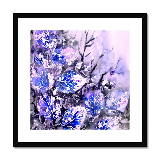 Leaves in Purple Framed & Mounted Print