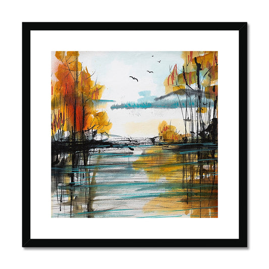 Mixed media landscape  Framed & Mounted Print